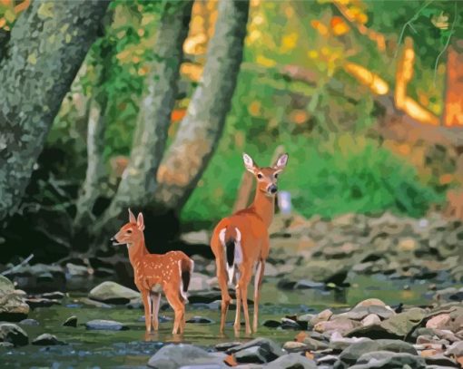 Doe And Fawn Diamond Paintings