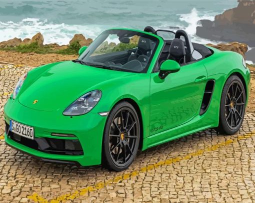 Green Porsche Boxster Diamond Paintings