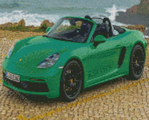 Green Porsche Boxster Diamond Paintings