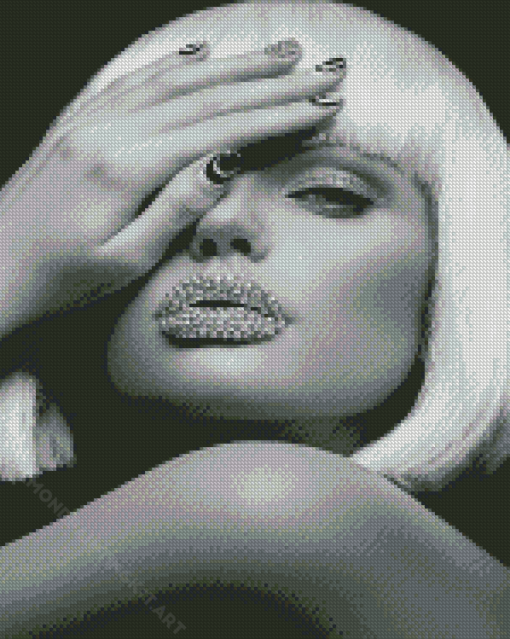 Monochrome Diamond Lips Diamond Paintings