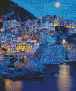 Moon Night In Manarola Diamond Paintings