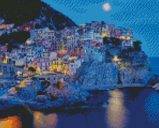 Moon Night In Manarola Diamond Paintings