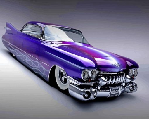 Purple Low Rider Car Diamond Paintings