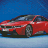 Red Bmw I8 Car Diamond Paintings