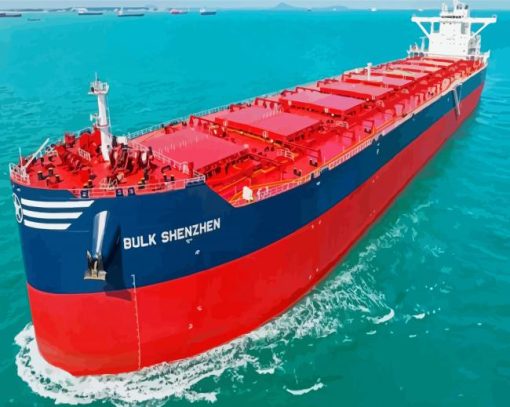 Red Bulk Carrier Diamond Paintings