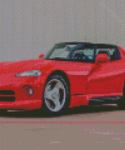 Red Dodge Viper Car Diamond Paintings