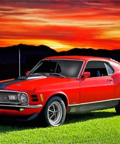 Red Mustang Mach 1 Diamond Paintings