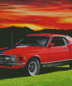 Red Mustang Mach 1 Diamond Paintings