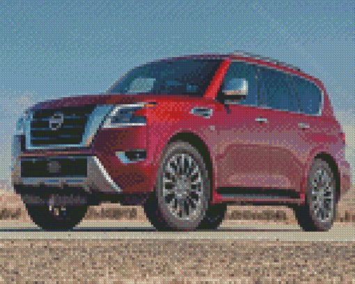 Red Nissan Armada Diamond Paintings