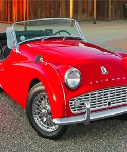 Red Tr3 Car Diamond Paintings