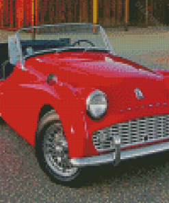 Red Tr3 Car Diamond Paintings