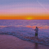 Sunset And Fisherman Diamond Paintings