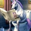 Unicorn Reading The News Diamond Paintings