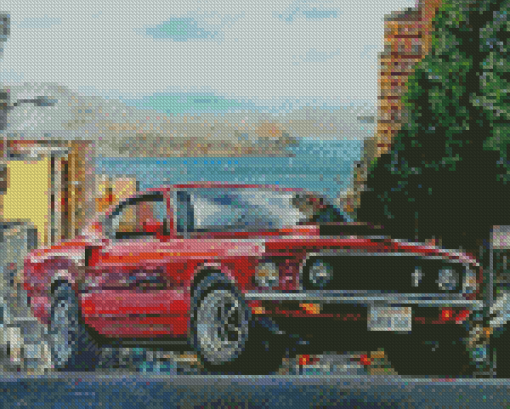 1969 Ford Mustang Fastback Classic Car Diamond Paintings