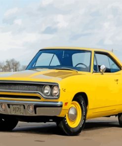 1970 Yellow Plymouth Roadrunner Car Diamond Paintings