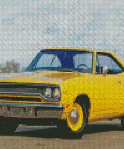 1970 Yellow Plymouth Roadrunner Car Diamond Paintings