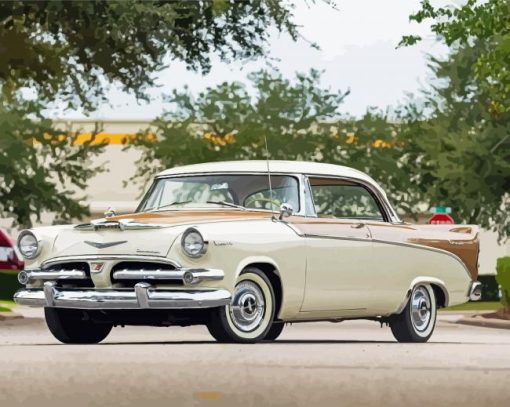 Beige 1956 Dodge Car Diamond Paintings