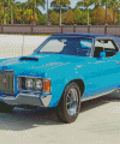 Blue 1972 Cougar Car Diamond Paintings