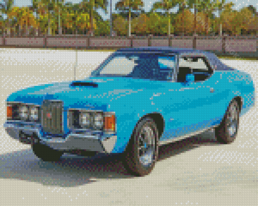 Blue 1972 Cougar Car Diamond Paintings