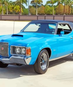 Blue 1972 Cougar Car Diamond Paintings