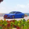 Blue Audi RS5 Seaside Diamond Paintings