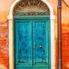 Blue Old Italian Door Diamond Paintings