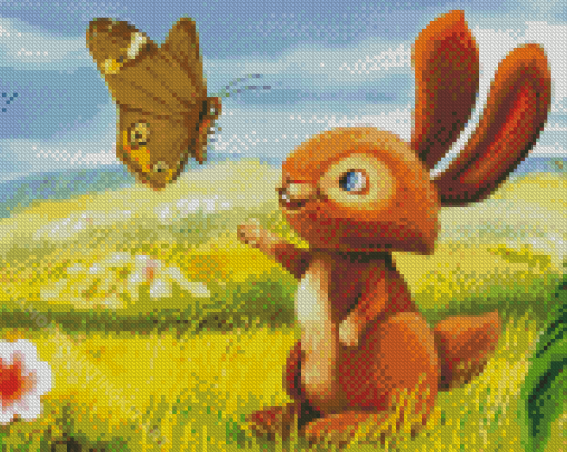 Butterfly And Bunny Diamond Paintings