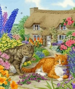 Cat And Plant Diamond Paintings