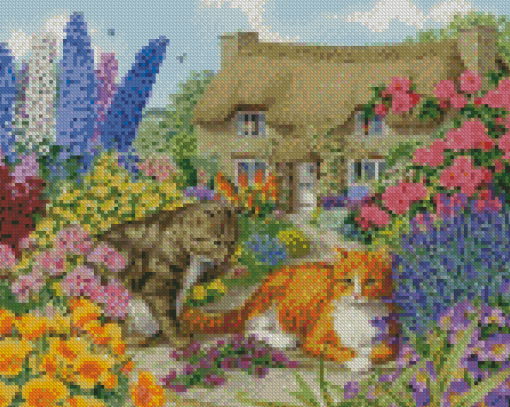 Cat And Plant Diamond Paintings