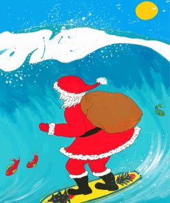 Christmas Surfing Santa Diamond Paintings