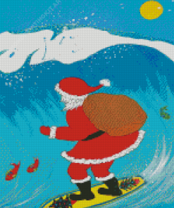 Christmas Surfing Santa Diamond Paintings