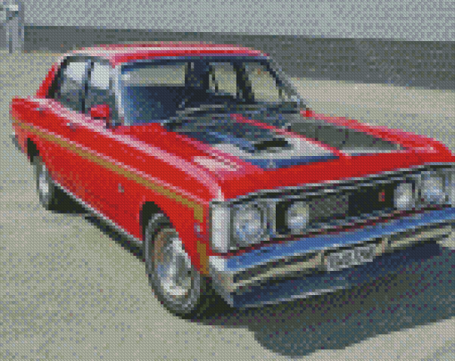 Classic Red Ford Xw Car Diamond Paintings