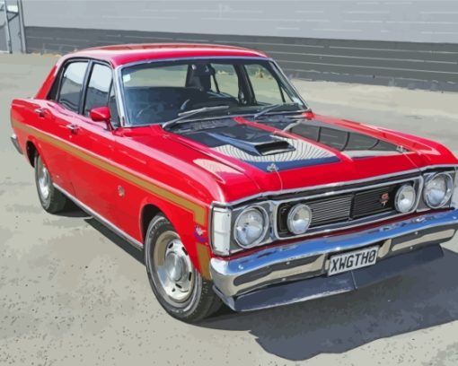 Classic Red Ford Xw Car Diamond Paintings