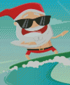 Cool Surfing Santa Diamond Paintings