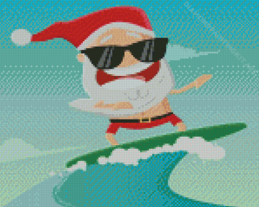 Cool Surfing Santa Diamond Paintings