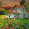 Cottage On A Hill Diamond Paintings