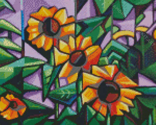 Cubist Sunflowers Diamond Paintings