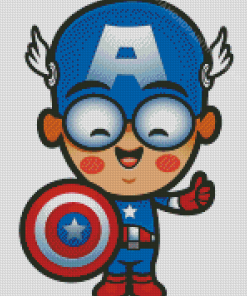 Cute Captain America Diamond Paintings