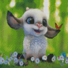 Cute Lamb And Buttefly Diamond Paintings