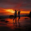 Dancing Couple In The Beach Silhouette Diamond Paintings