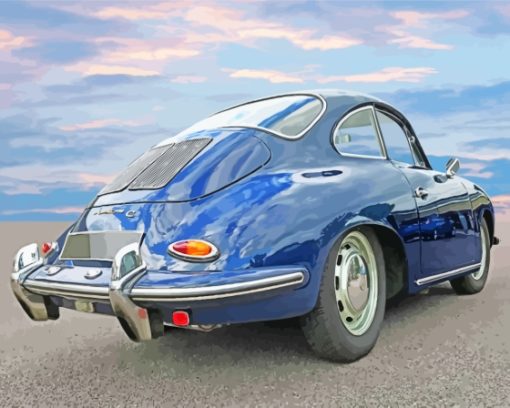 Dark Blue Porsche 356 Diamond Paintings