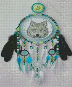 Dream Catcher With Wolf Animal Diamond Paintings