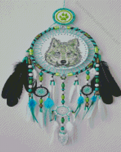 Dream Catcher With Wolf Animal Diamond Paintings