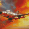 F100 Super Sabre At Sunset Art Diamond Paintings