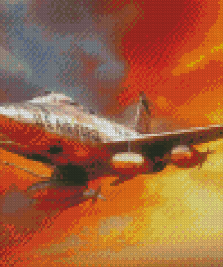 F100 Super Sabre At Sunset Art Diamond Paintings