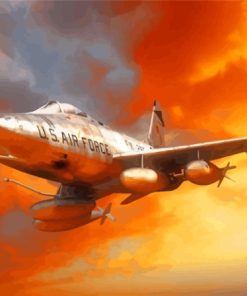 F100 Super Sabre At Sunset Art Diamond Paintings