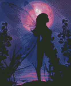 Fairy Purple Silhouette Diamond Paintings