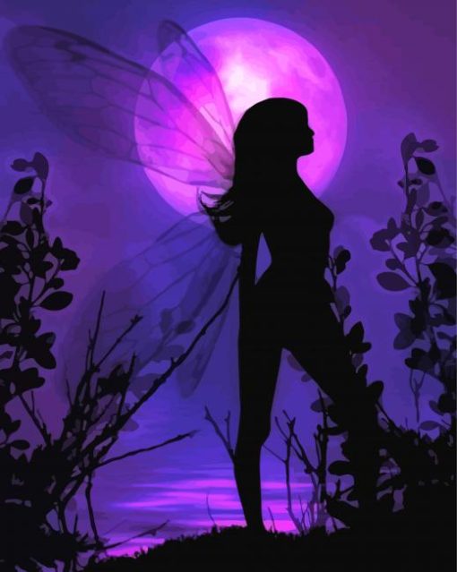 Fairy Purple Silhouette Diamond Paintings