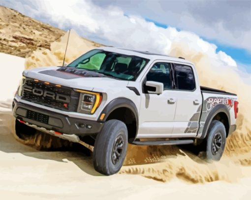 Ford Ranger Raptor In Desert Diamond Paintings