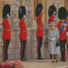 Grenadier Guards And Queen Elizabeth Diamond Paintings